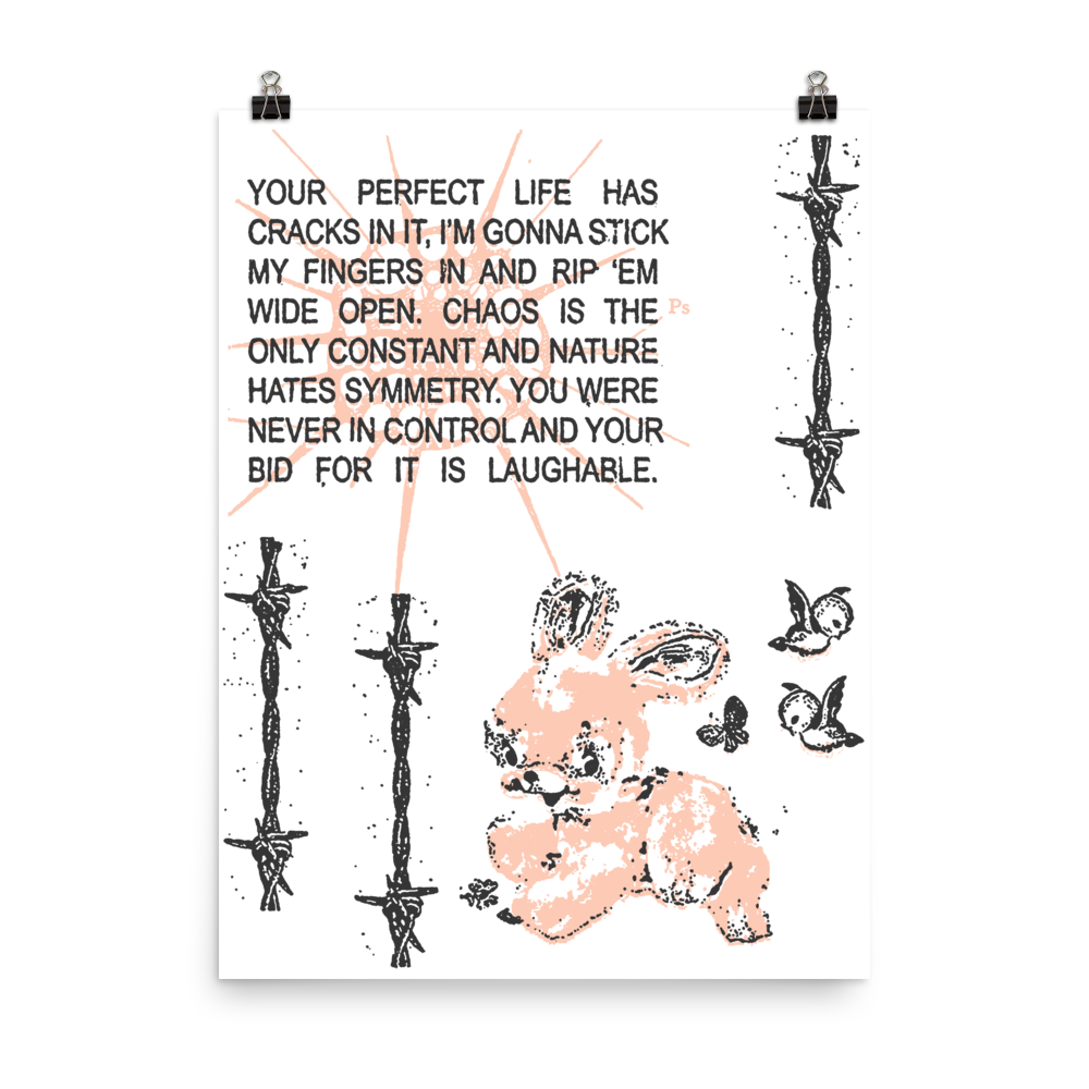 YOUR PERFECT LIFE HAS CRACKS IN IT POSTER (18x24in)